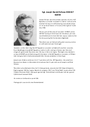 A preview of a PDF biography for Fellows, Joseph Harold